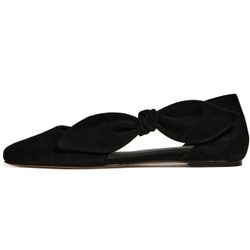 Kate Spade New York Womens Bunnie Suede Flat  Color: Black Size: 11  Sole material Leather Outer material Suede Closure type Pull-On Water resistance 
