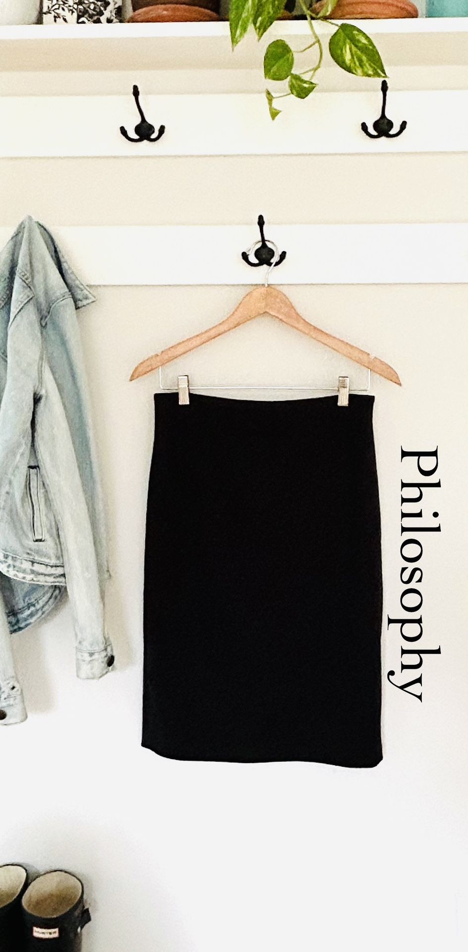 Philosophy Black Pencil Skirt