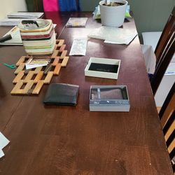 2 Black Leather Wallets 