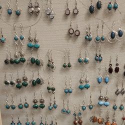 Genuine Stone And Sterling Silver Plated Earrings 5.99 Each