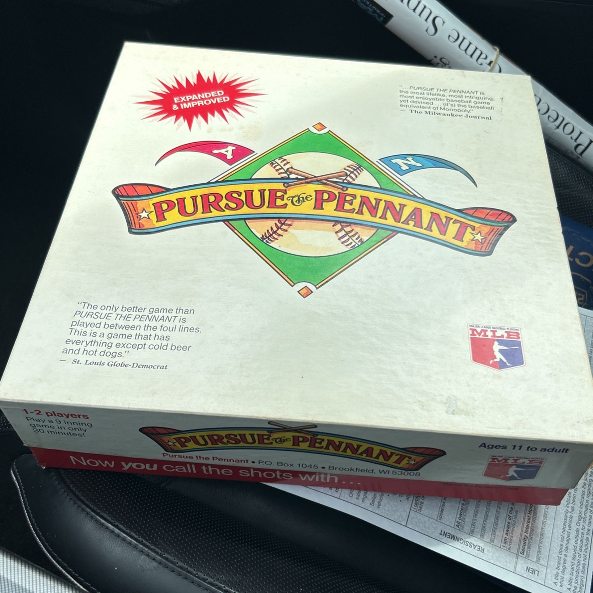 Pursue the pennant baseball board game 1987