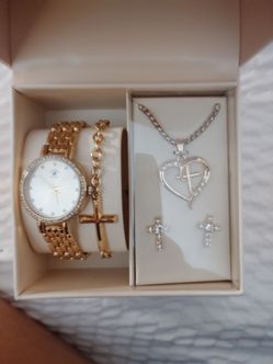 Polo watch, bracelet, necklace, earrings set