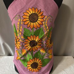 Sunflower Halter Top for Women, Open Back