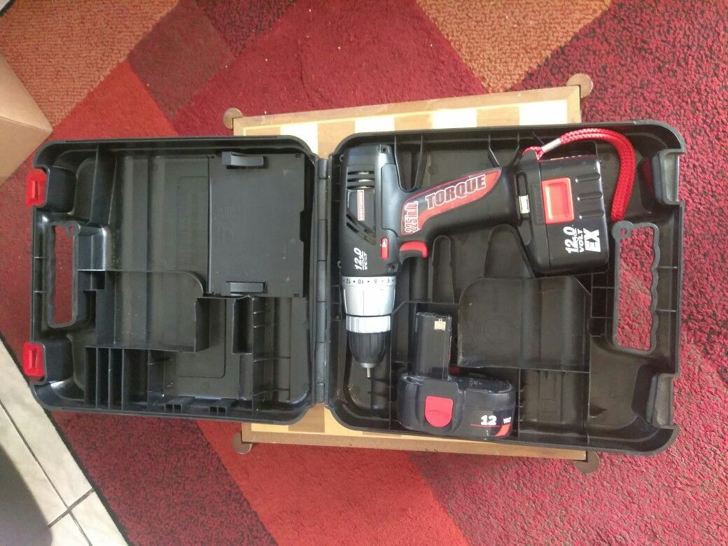 Craftsman 12 Volt Drill 2 Batteries and Case. $15
