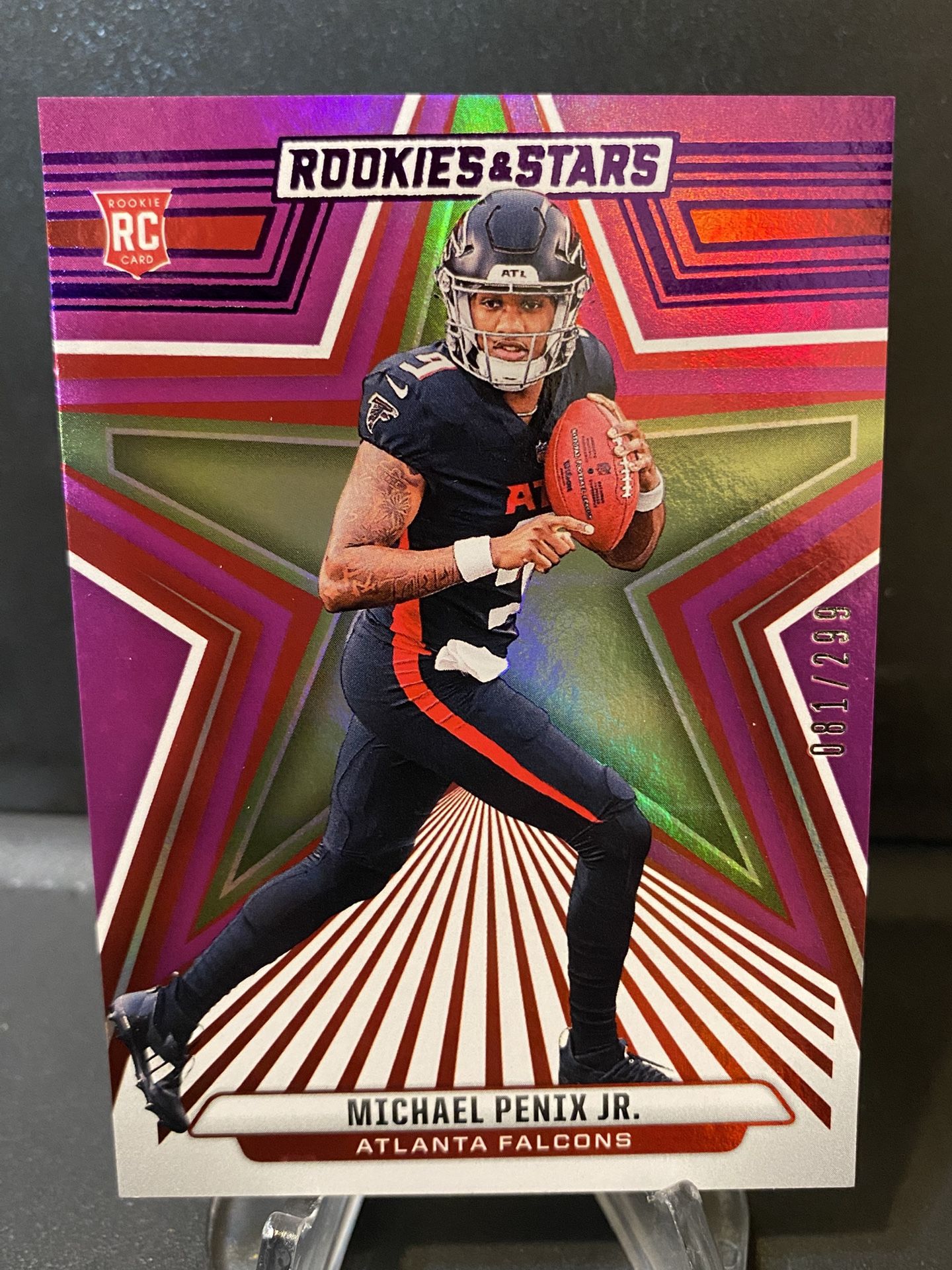 Michael Penix Jr Panini Rookies And Stars Rookie Purple Prizm /299