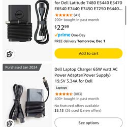 (5) included- Dell Laptop Charger 65W watt AC Power Adapter(Power Supply) 19.5V 3.34A
