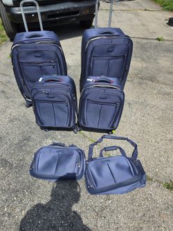 Six piece sampsonite luggage