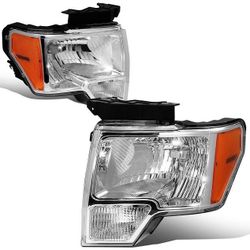 09-14 Ford F-150 Headlights OEM Style Chrome Amber Luces Cromadas Estilo Original