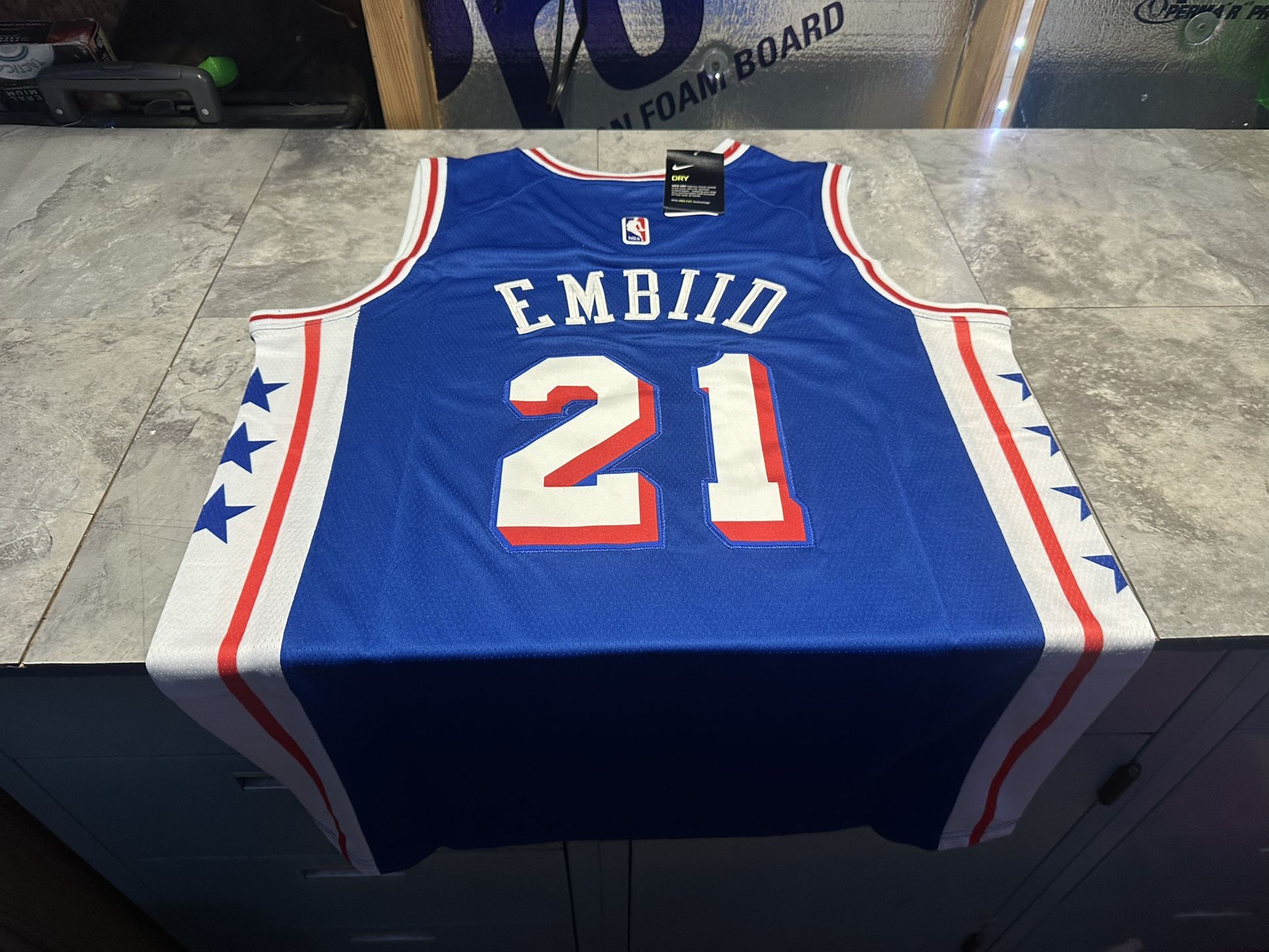 NWT Philadelphia 76ers Joel Embiid Swingman Jersey Statement