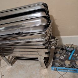 Set of 4 Chafing Dishes With 12 x 6-hour Heating Fuel