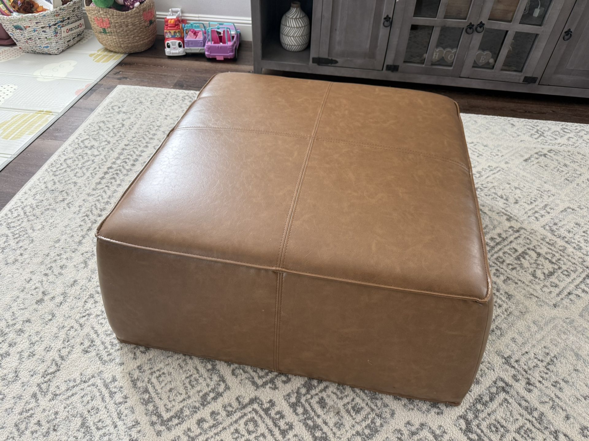 Leather Ottoman
