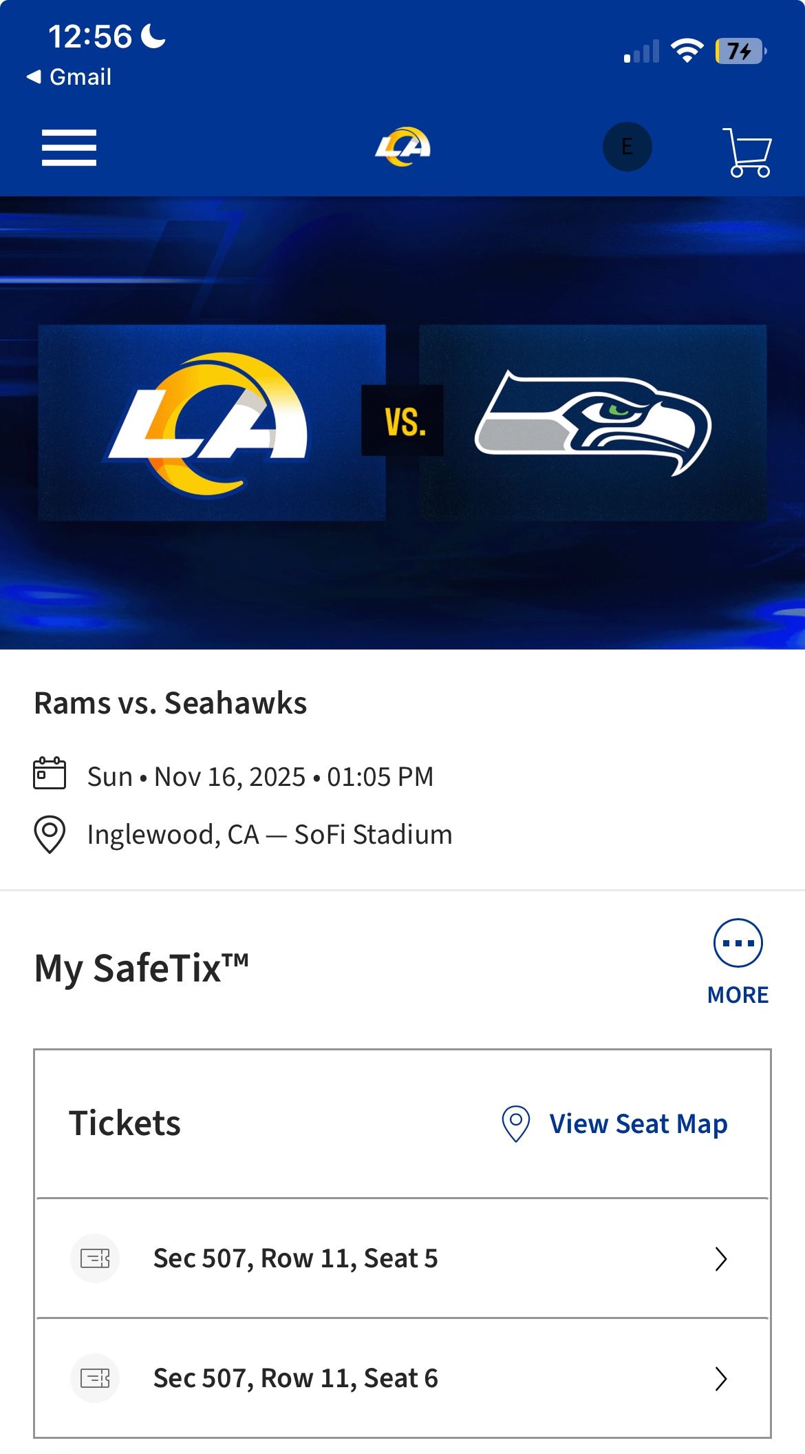 Rams V Seahawks 11/16/25