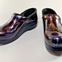 DANSKO Women’s Clogs Professional Shoes Ripple Swirl Patent Leather EU 36 US 5.5