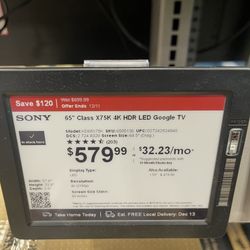 65” Sony Bravia TV