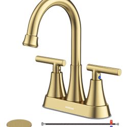 Hurran Brushed gold bathroom faucet