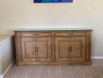 Wooden Mantelpiece/cabinet drawers and cabinets