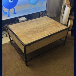 Lift Storage Coffee Table Wood Metal