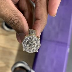 Huge Men’s Diamond Gold Ring 