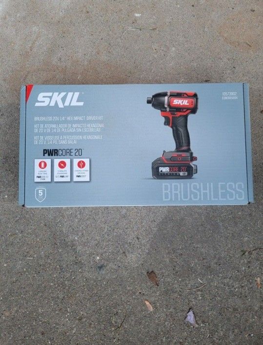 Skil Power Core 20 Brushless 20V 1/4 Hex Impact Driver Kit