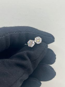 6.5mm Moissanite Stud Earrings – 925 Sterling Silver