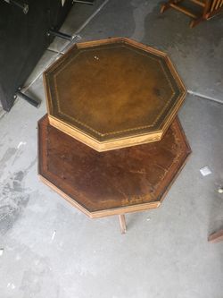 Antique wooden spinning table .