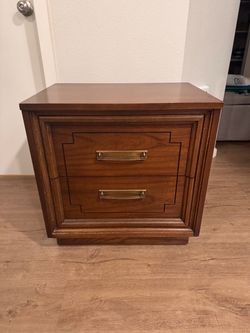 Vintage 1960 Dixie Mid-Century Modern Wood Nightstand