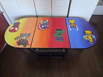 Custom hand painted Avengers table