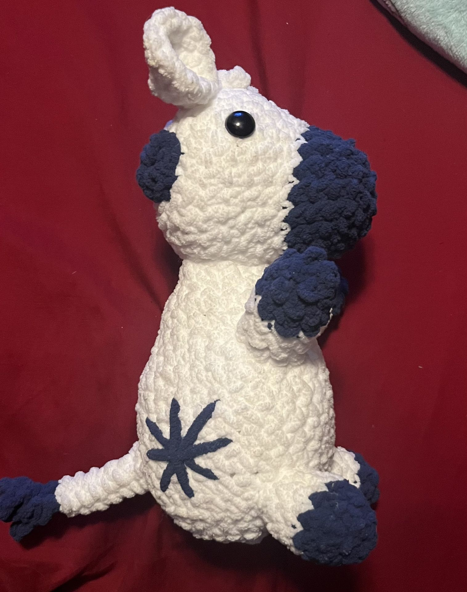 Crocheted Christmas Cow Plushy