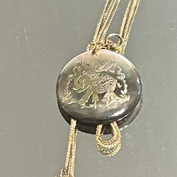 Gold Etched Indian Elephant On Mother Of Pearl 