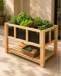 Raised Garden Bed with Storage Shelf – $19.99