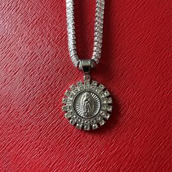 Stainless Steel Pendant With Tennis Chain 