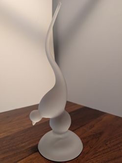 Vintage Mid-Century Modern Viking Glass Epic Long Tail Bird