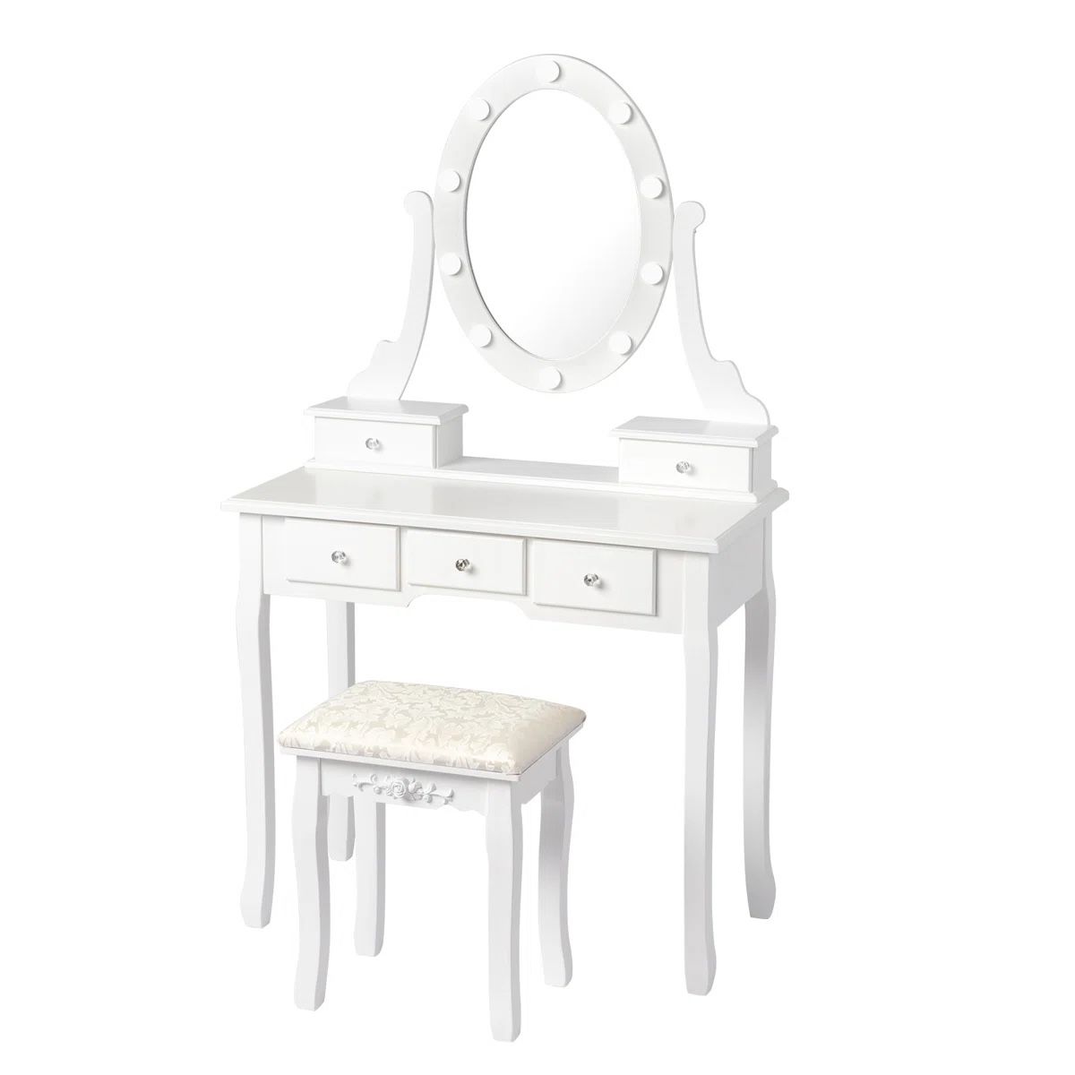 White Make Up Vanity W/ Stool