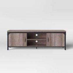 Jackman Industrial Wood TV Stand with Storage Brown - Threshold™