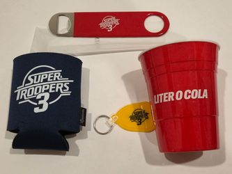 SDCC Exclusive 2026 Super Troopers 3 Red Cup, Bottle Opener, Koozie, and Key Chain