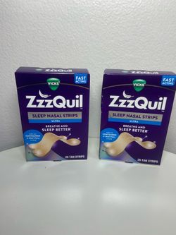VICKS ZzzQuil Sleep Nasal Strips Ultra 26 Tan Strips Per Box 2-Pack *NEW*