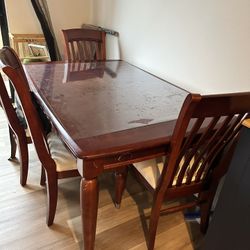 Hutch Cabinet + Dining Table Set
