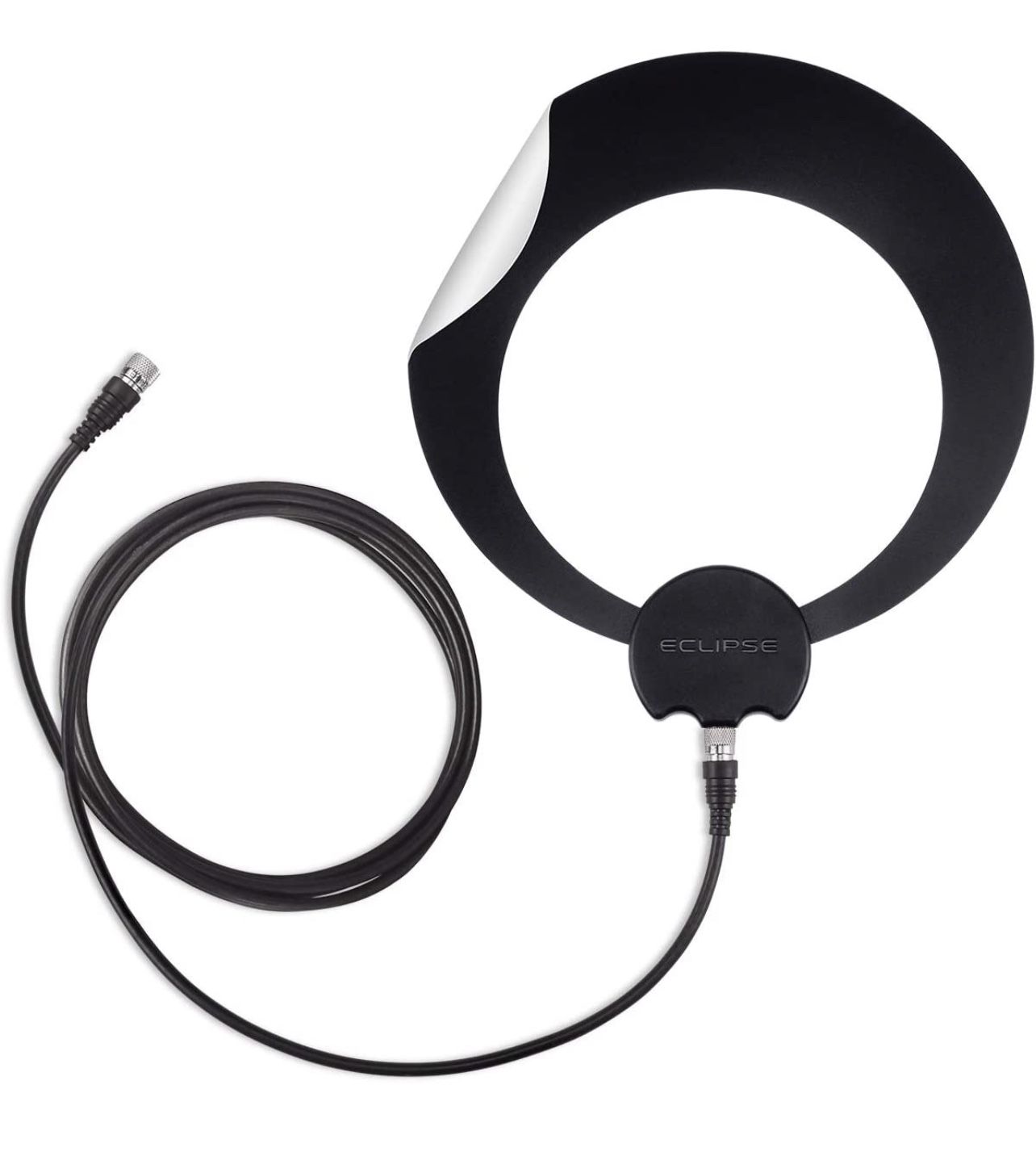 Antennas Direct ClearStream Eclipse TV Antenna, 35+ Miles Range, Multi-Directional, Grips to Walls and Windows, 12 ft. Detachable Coaxial Cable, Black