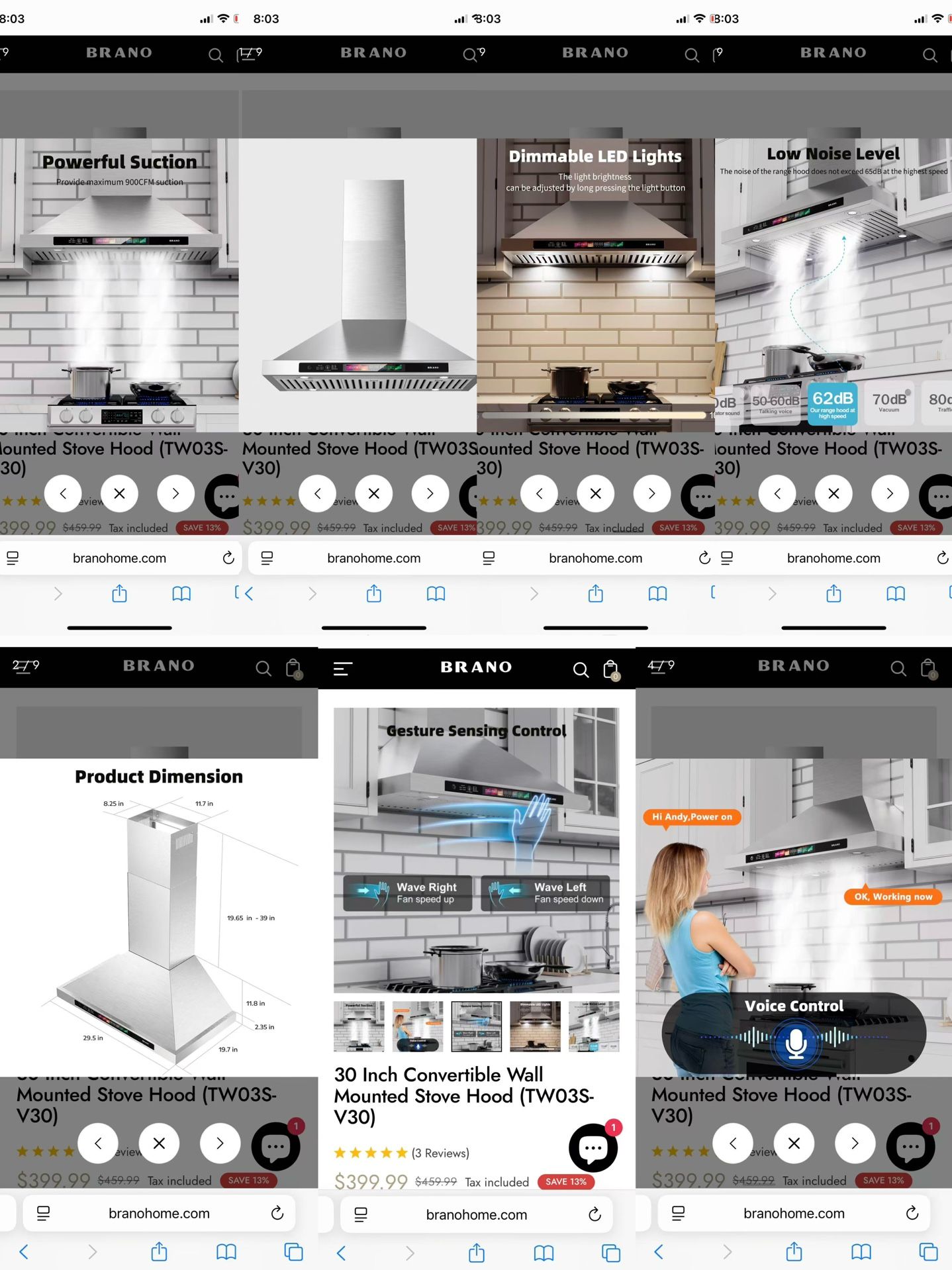 30 Inch Convertible Wall Mounted Stove Hood (TWO3S-V30)