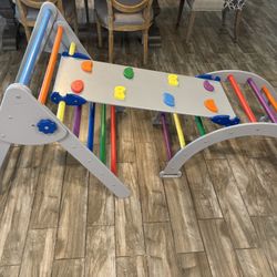 WoodAndHearts Pikler Triangle Climbing Set w/ Slide