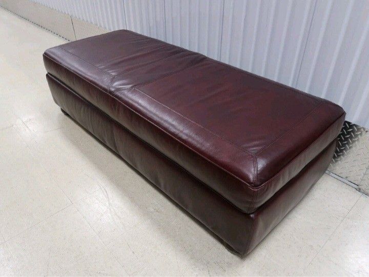 Stickley Long Leather Cocktail Ottoman 