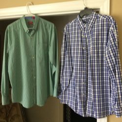 Izod and chaps long sleeve dress shirts, Both For $15