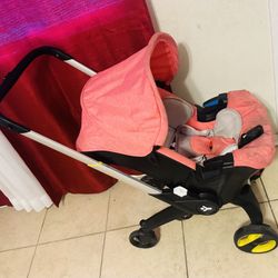 Stroller/Car Seat (Pink 2 In 1 Stroller)