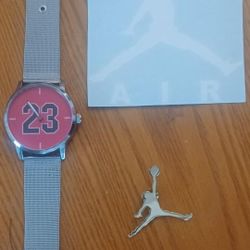 Men's Watch And Pin And Sticker 