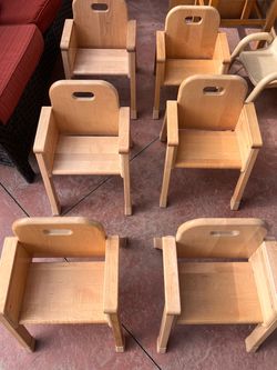 6 Wooden Classroom/Daycare Chairs – Set of 6