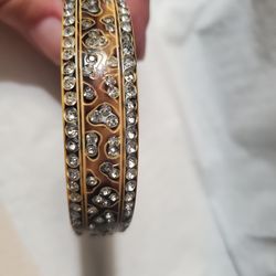 1920'S - 30's CELLULOID FLAPPER BRACELET WITH RHINESTONES