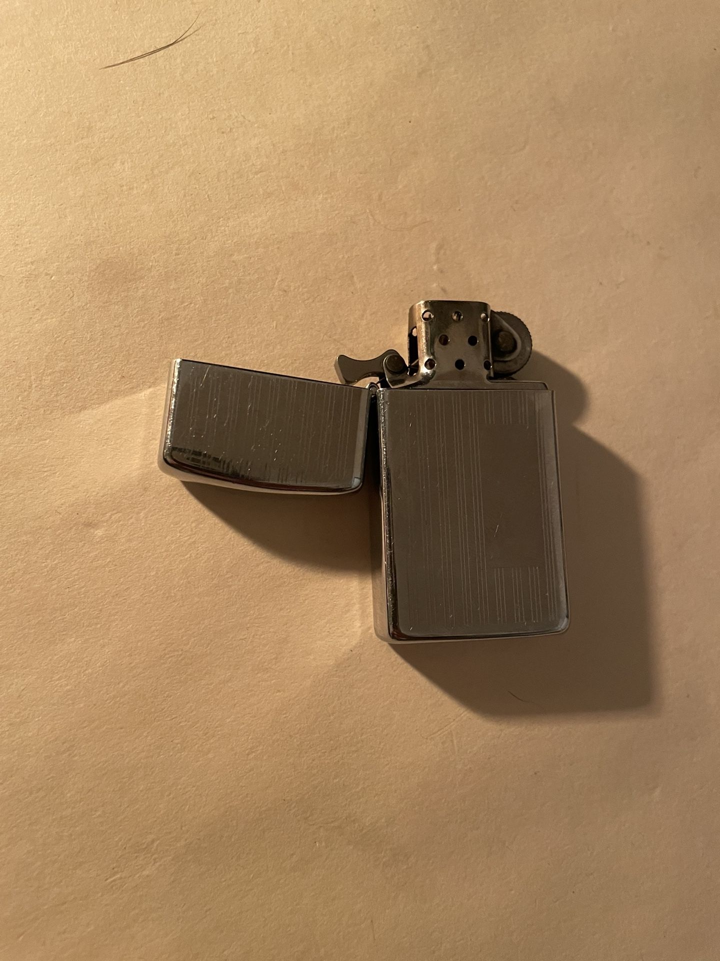 Genuine Slim Chrome Silver Zippo Lighter, Fully Functional & restored 