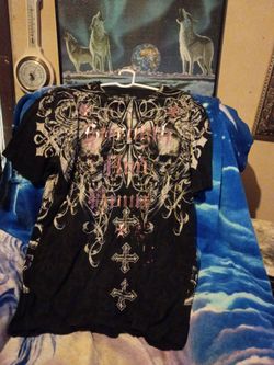Raw State Men's T-shirt Skulls and Crosses Graphic Sz 2XL