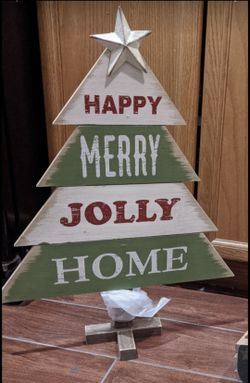 New hallmark store wooden Christmas tree decorations indoor outdoor