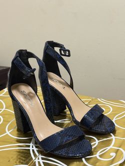 Blue Snakeskin Heels